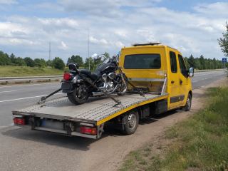 Motocykl przygotowany do transportu – Świdnica