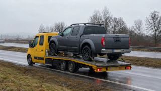 Pickup na lawecie – wyciąganie auta z rowu w Świdnicy